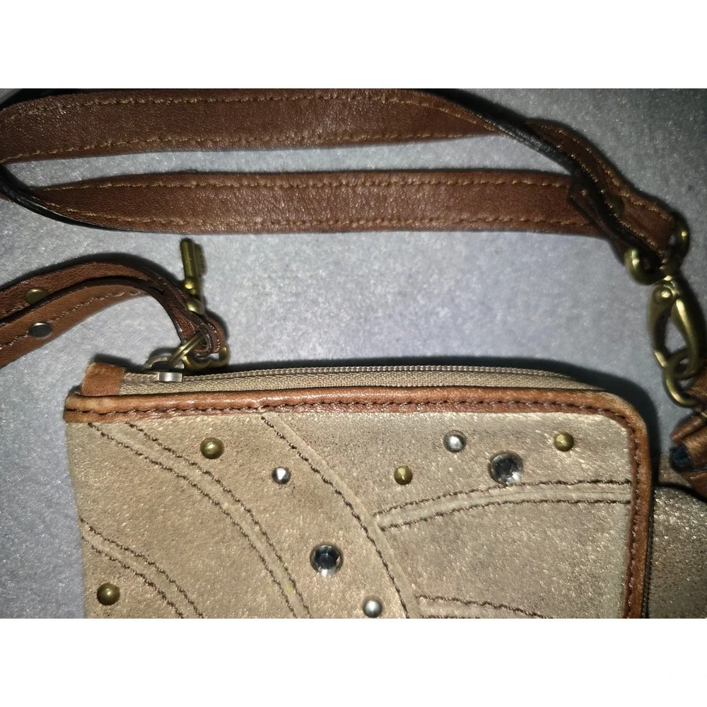 Fossil Sparkly Embellished Wristlet and Coin Purse Tan - Picture 4 of 9